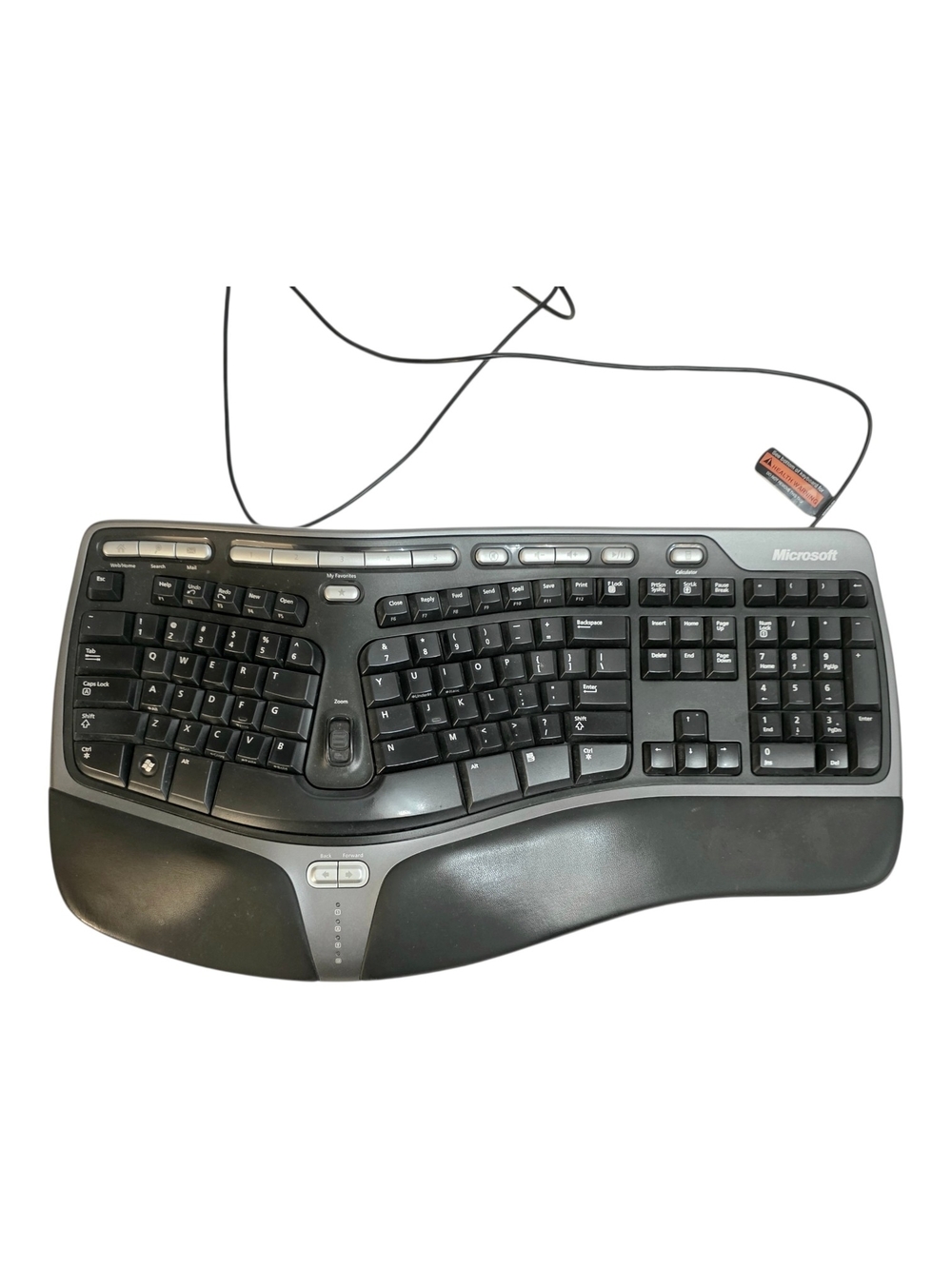 Microsoft Natural Ergonomic Keyboard 4000 v1.0 Wired USB Plug Comfort Office